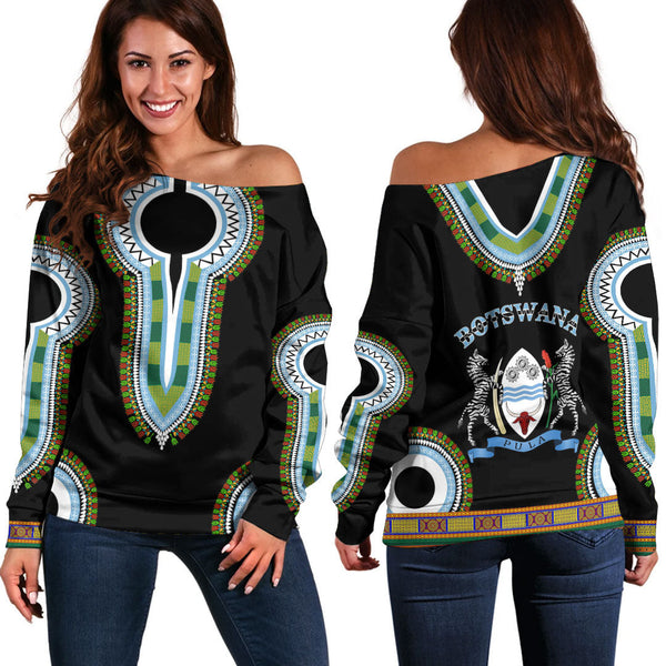 Botswana Dashiki Off Shoulder Sweatshirts