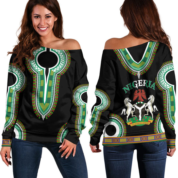 Nigeria Dashiki Off Shoulder Sweatshirts