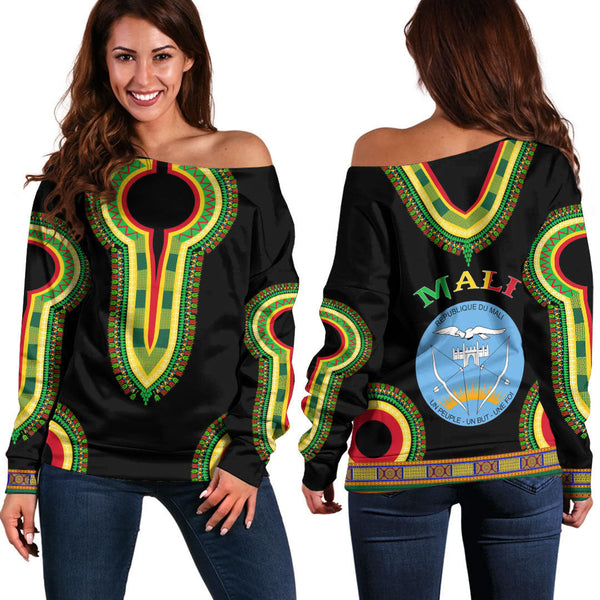 Mali Dashiki Off Shoulder Sweatshirts