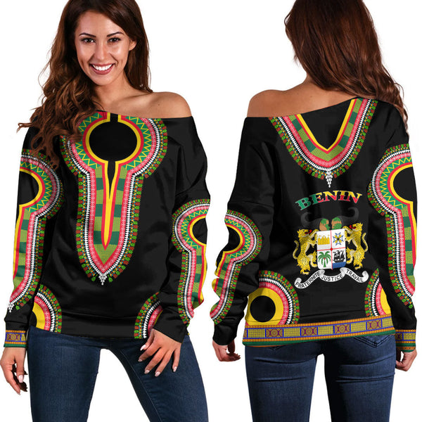 Benin Dashiki Off Shoulder Sweatshirts