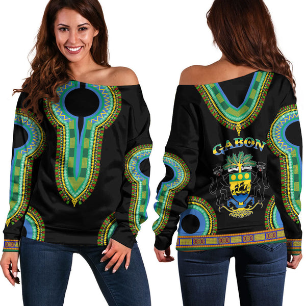 Gabon Dashiki Off Shoulder Sweatshirts