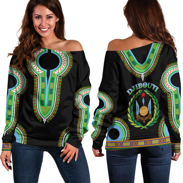 Djibouti Dashiki Off Shoulder Sweatshirts