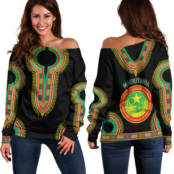 Mauritania Dashiki Off Shoulder Sweatshirts