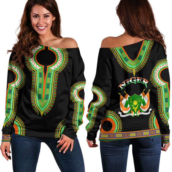 Niger Dashiki Off Shoulder Sweatshirts