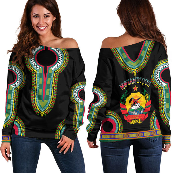 Mozambique Dashiki Off Shoulder Sweatshirts