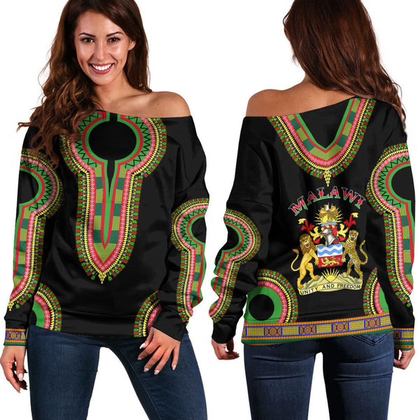 Malawi Dashiki Off Shoulder Sweatshirts