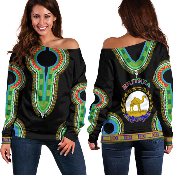 Eritrea Dashiki Off Shoulder Sweatshirts