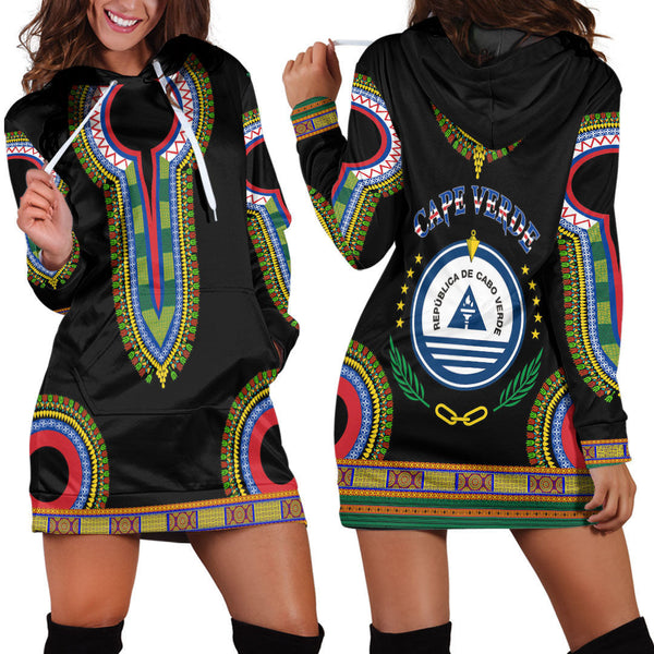 Cape Verde Dashiki Hoodie Dress