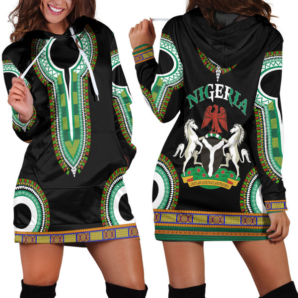 Nigeria Dashiki Hoodie Dress