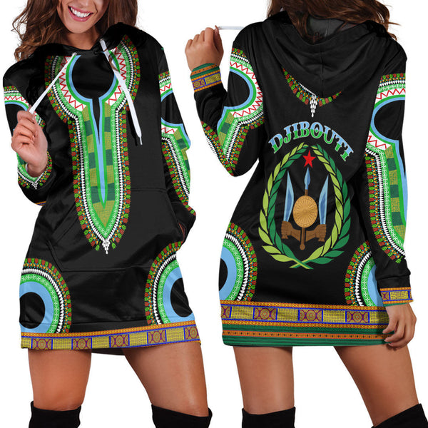 Djibouti Dashiki Hoodie Dress