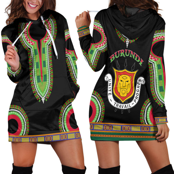 Burundi Dashiki Hoodie Dress