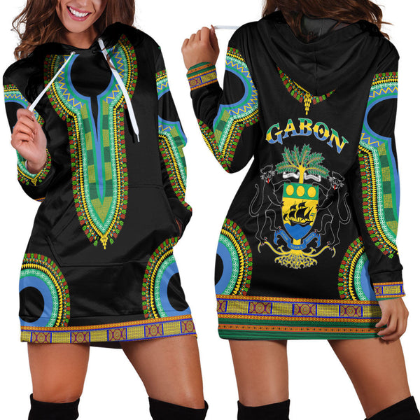 Gabon Dashiki Hoodie Dress