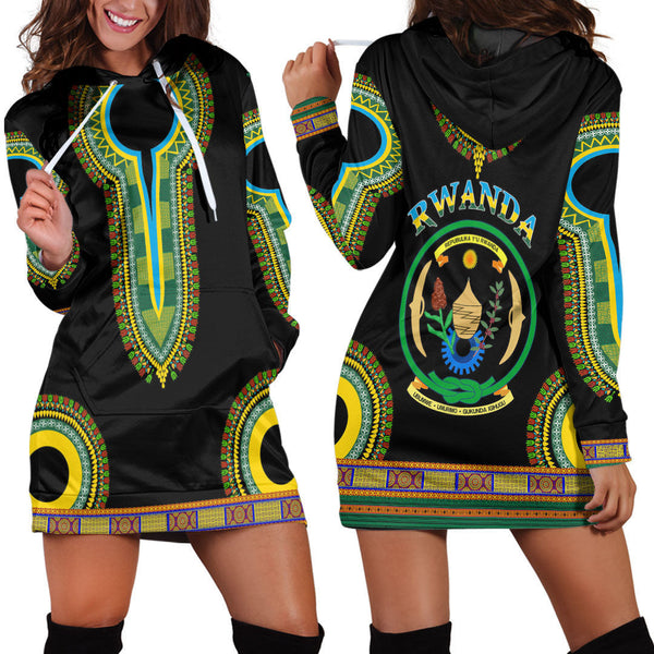 Rwanda Dashiki Hoodie Dress