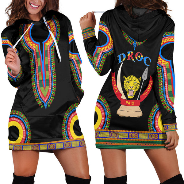 Democratic Republic Of The Congo Dashiki Hoodie Dress