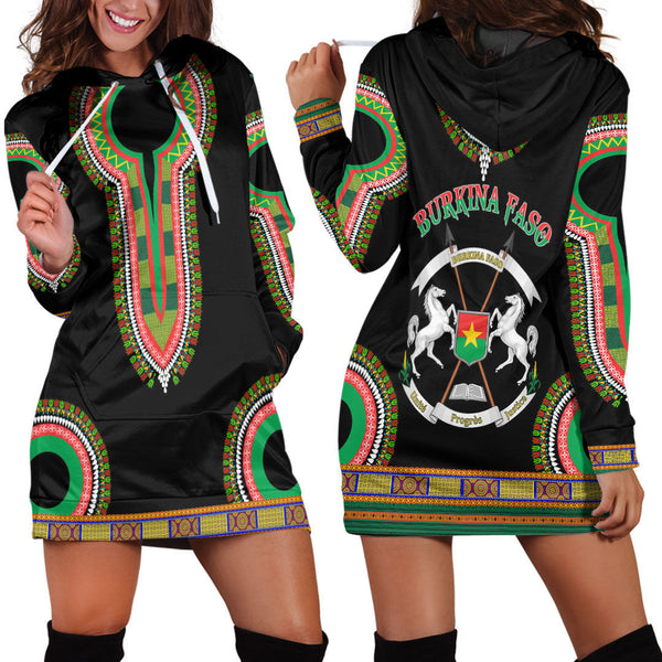 Burkina Faso Dashiki Hoodie Dress