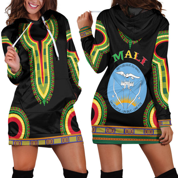 Mali Dashiki Hoodie Dress