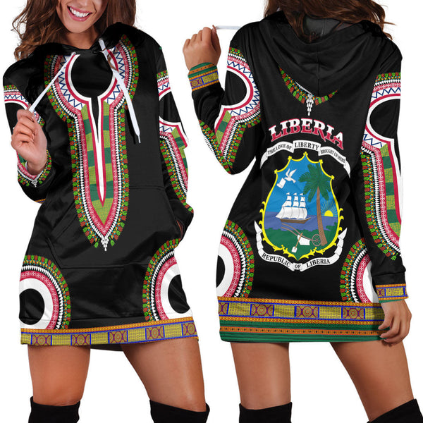 Liberia Dashiki Hoodie Dress