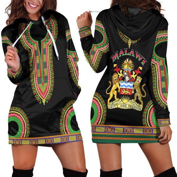 Malawi Dashiki Hoodie Dress