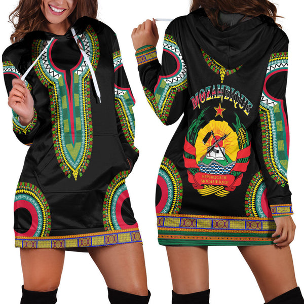 Mozambique Dashiki Hoodie Dress