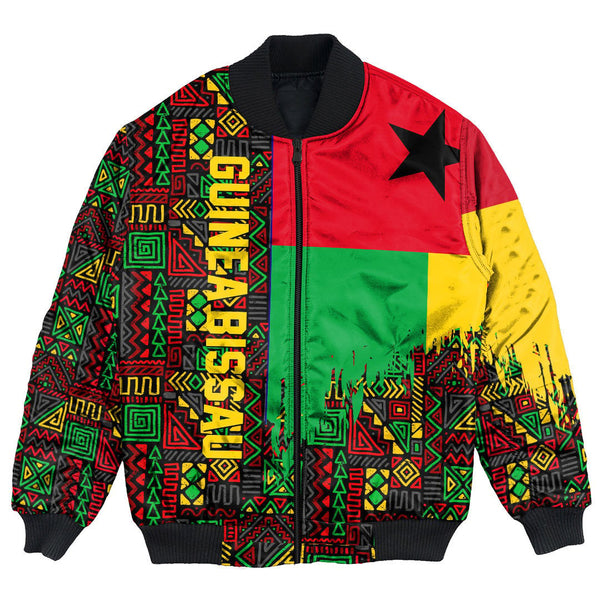 Guinea Bissau Bomber Jacket Kente Pattern