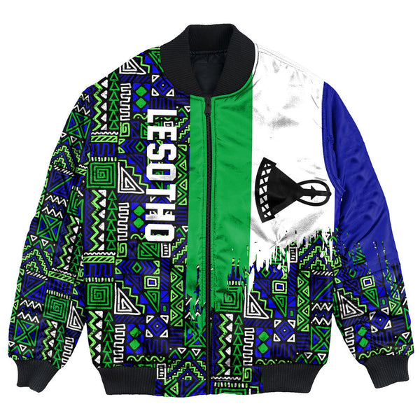 Lesotho Bomber Jacket Kente Pattern