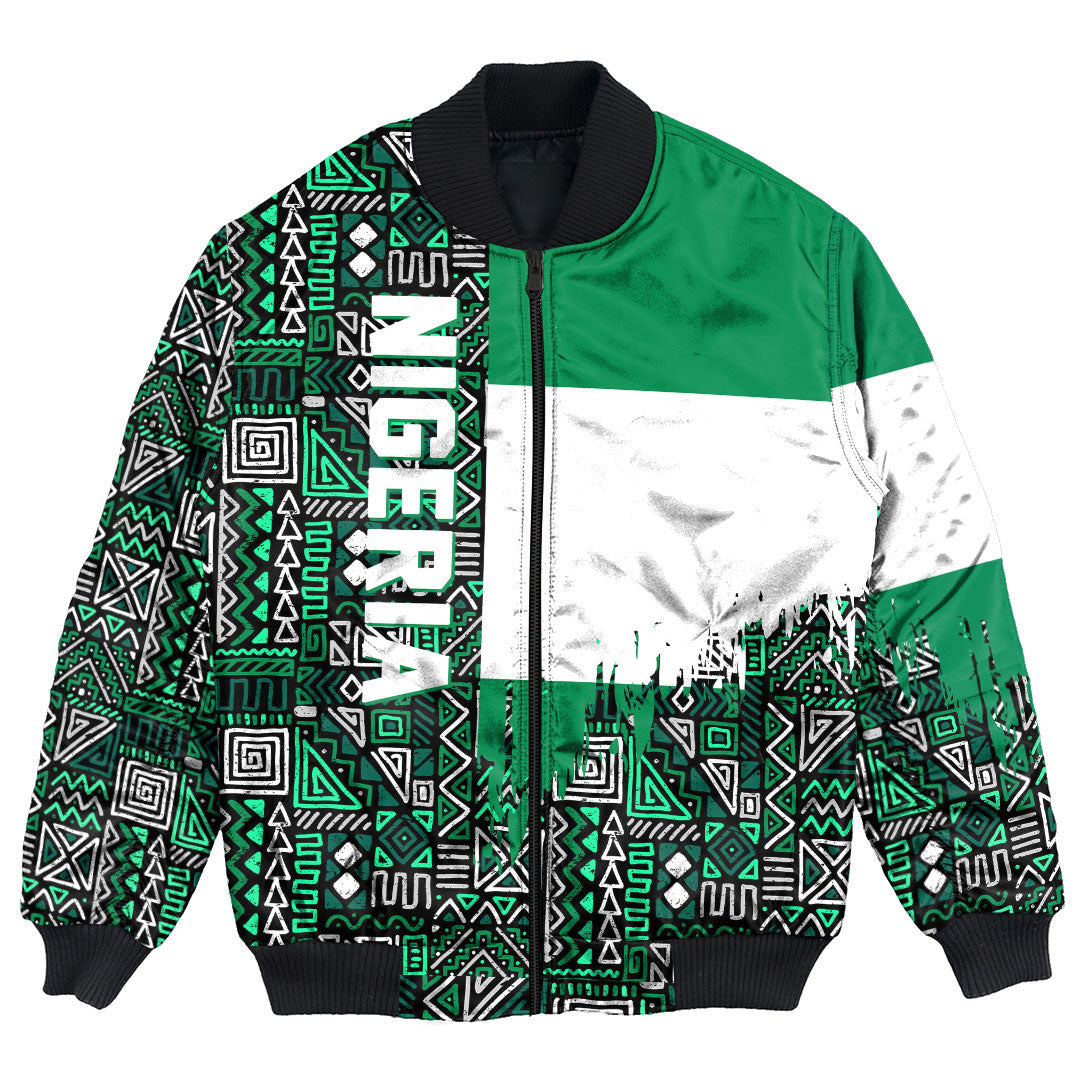 Nigeria Bomber Jacket Kente Pattern