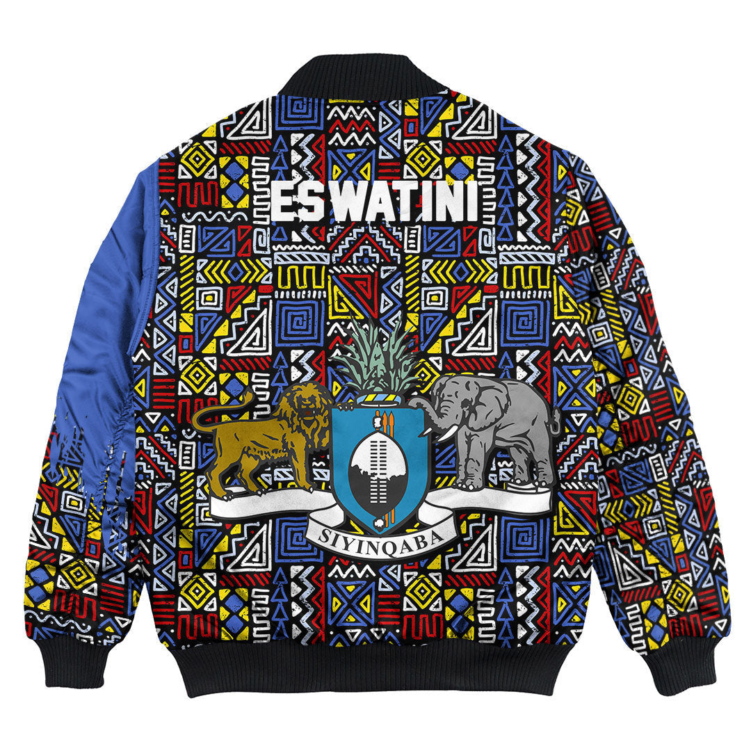 Eswatini Bomber Jacket Kente Pattern