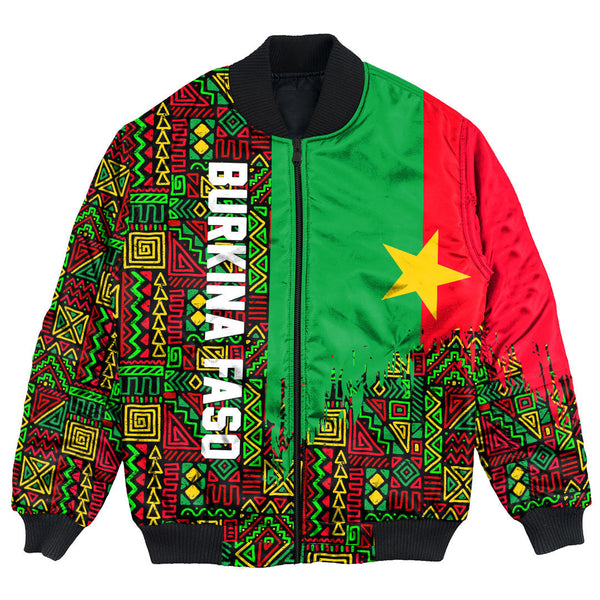 Burkina Faso Bomber Jacket Kente Pattern