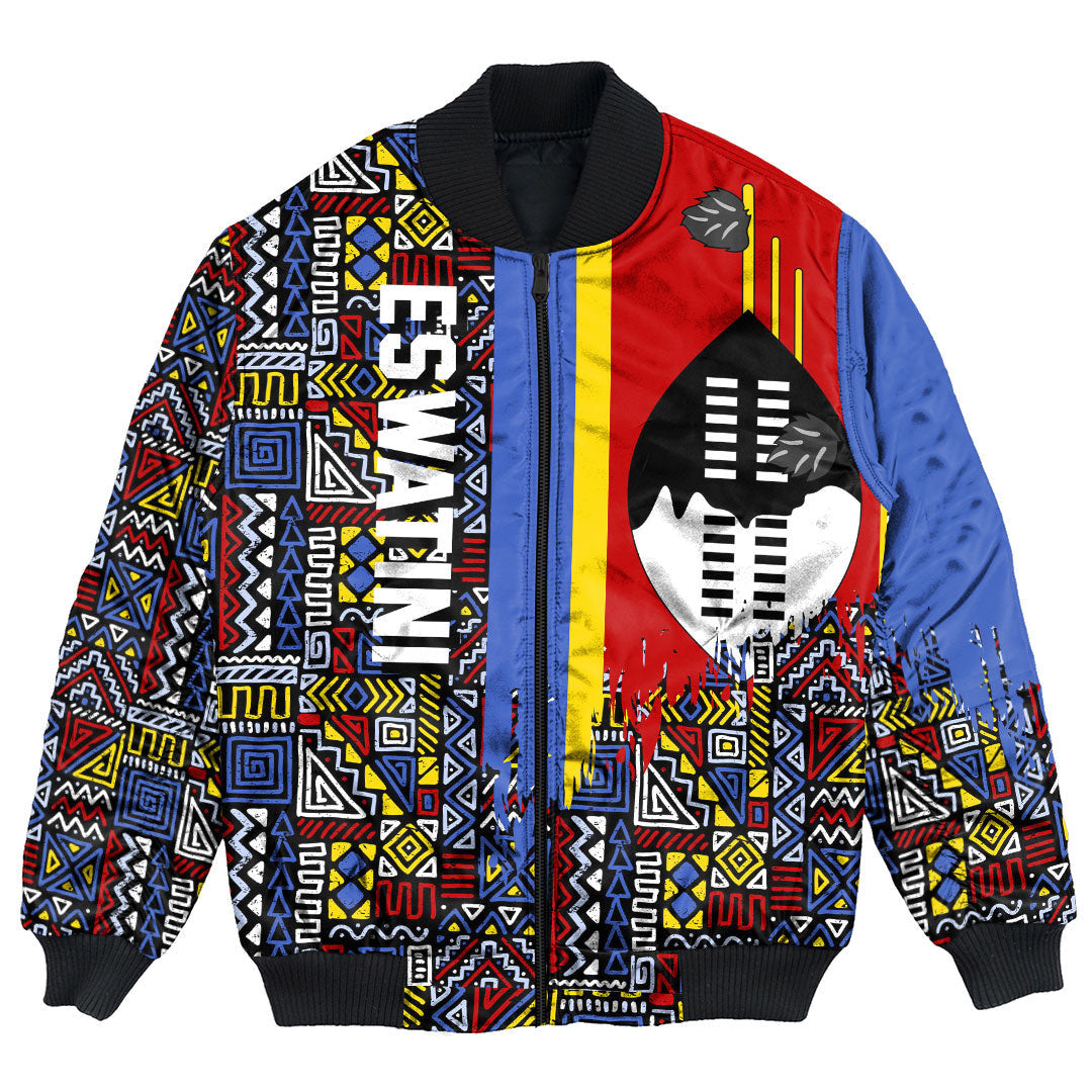 Eswatini Bomber Jacket Kente Pattern