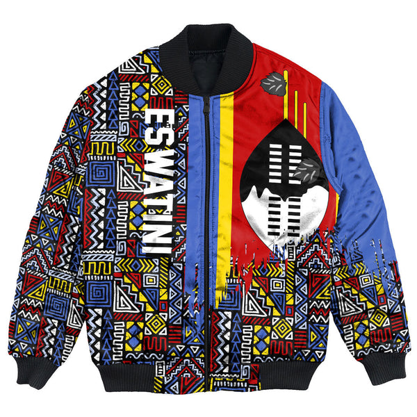 Eswatini Bomber Jacket Kente Pattern