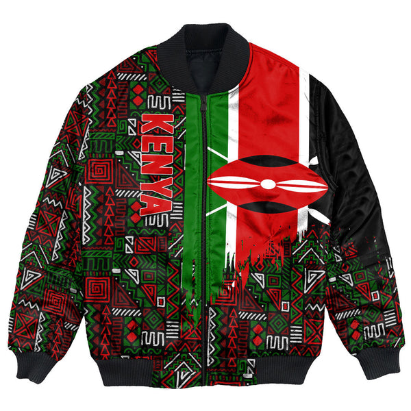 Kenya Bomber Jacket Kente Pattern