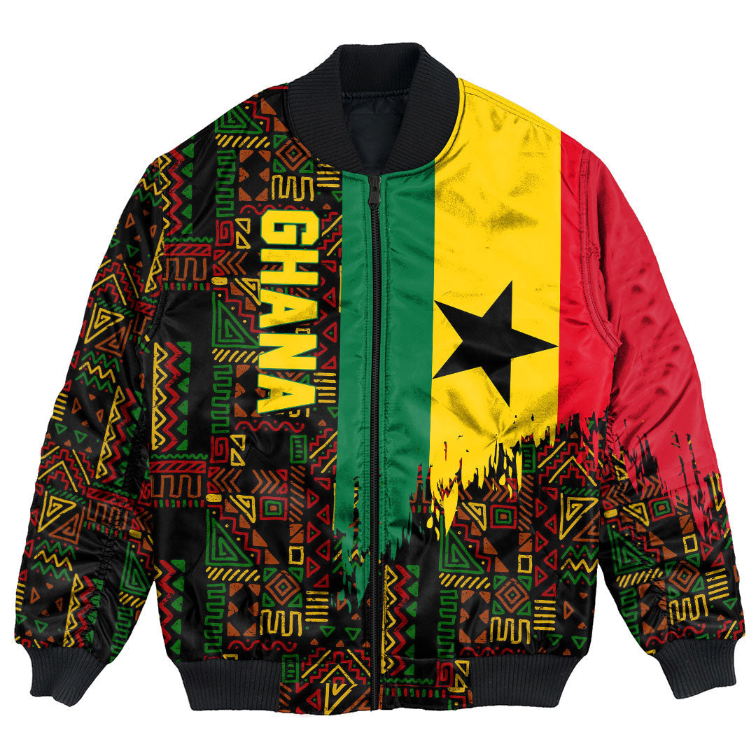 Ghana Bomber Jacket Kente Pattern