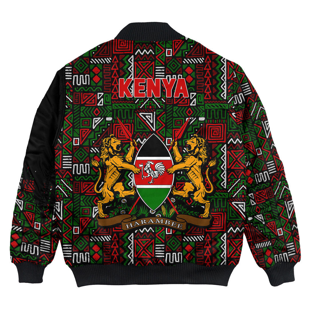 Kenya Bomber Jacket Kente Pattern