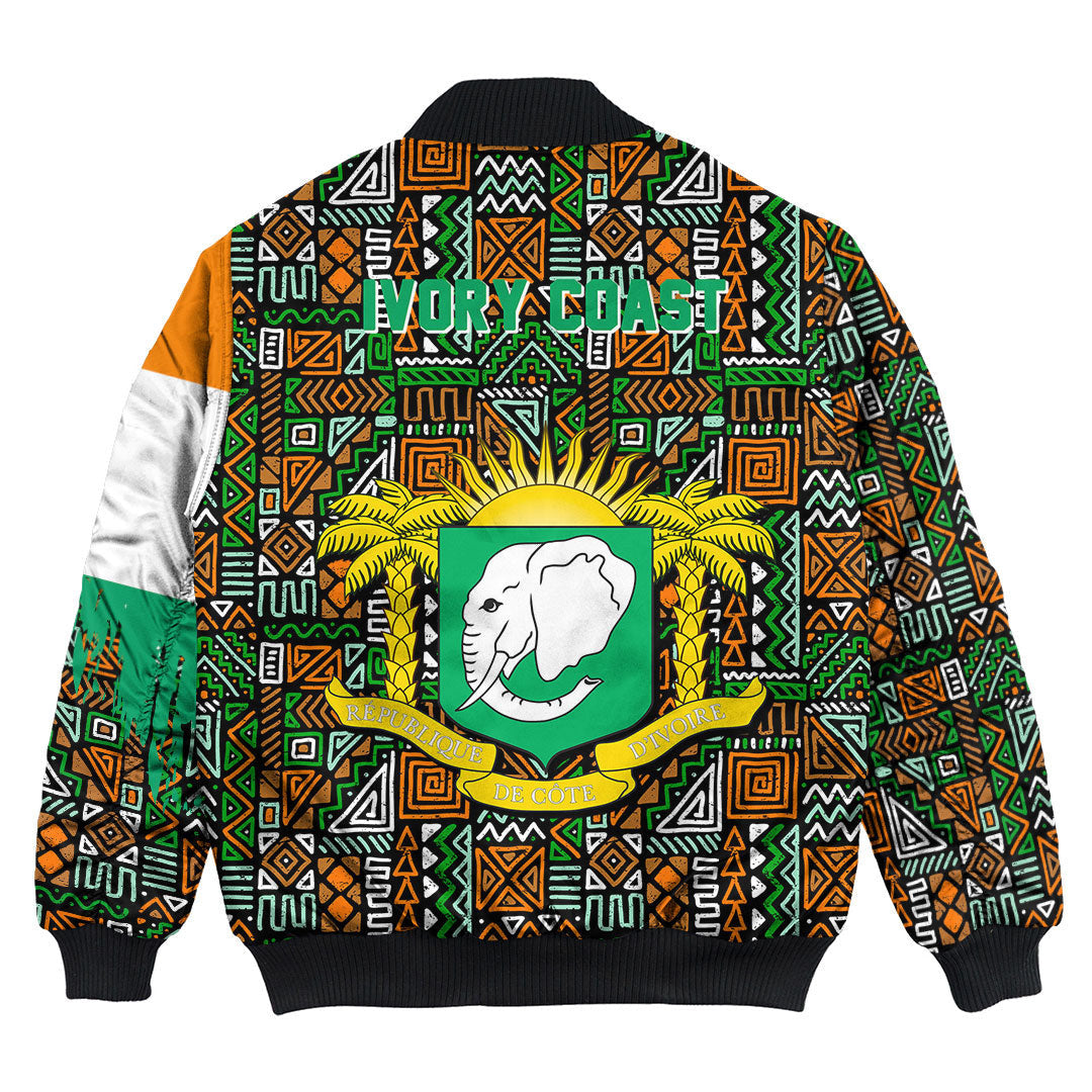 Ivory Coast Bomber Jacket Kente Pattern