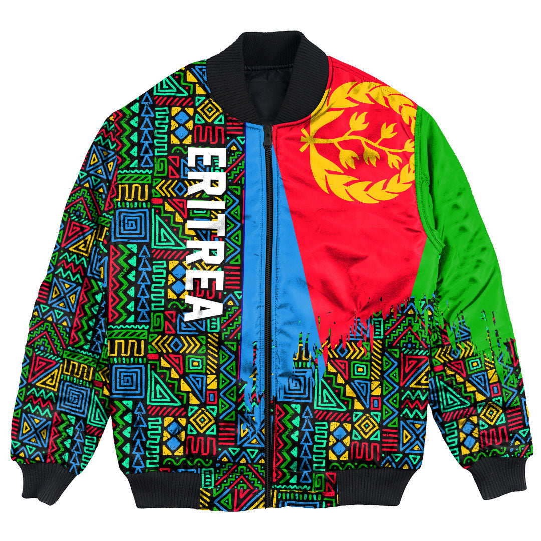 Eritrea Bomber Jacket Kente Pattern