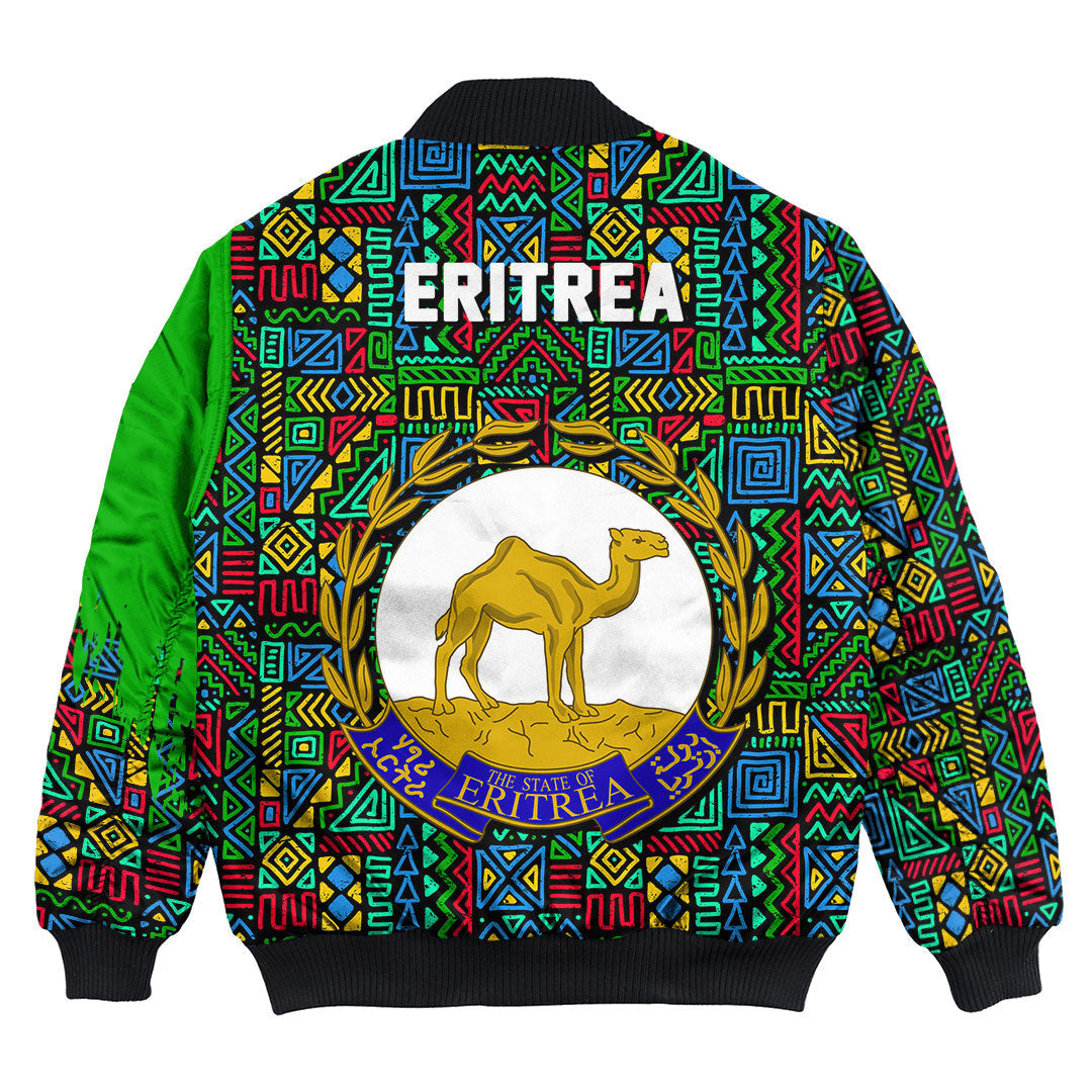 Eritrea Bomber Jacket Kente Pattern