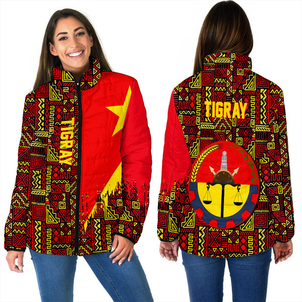 Tigray Women Padded Jacket Kente Pattern