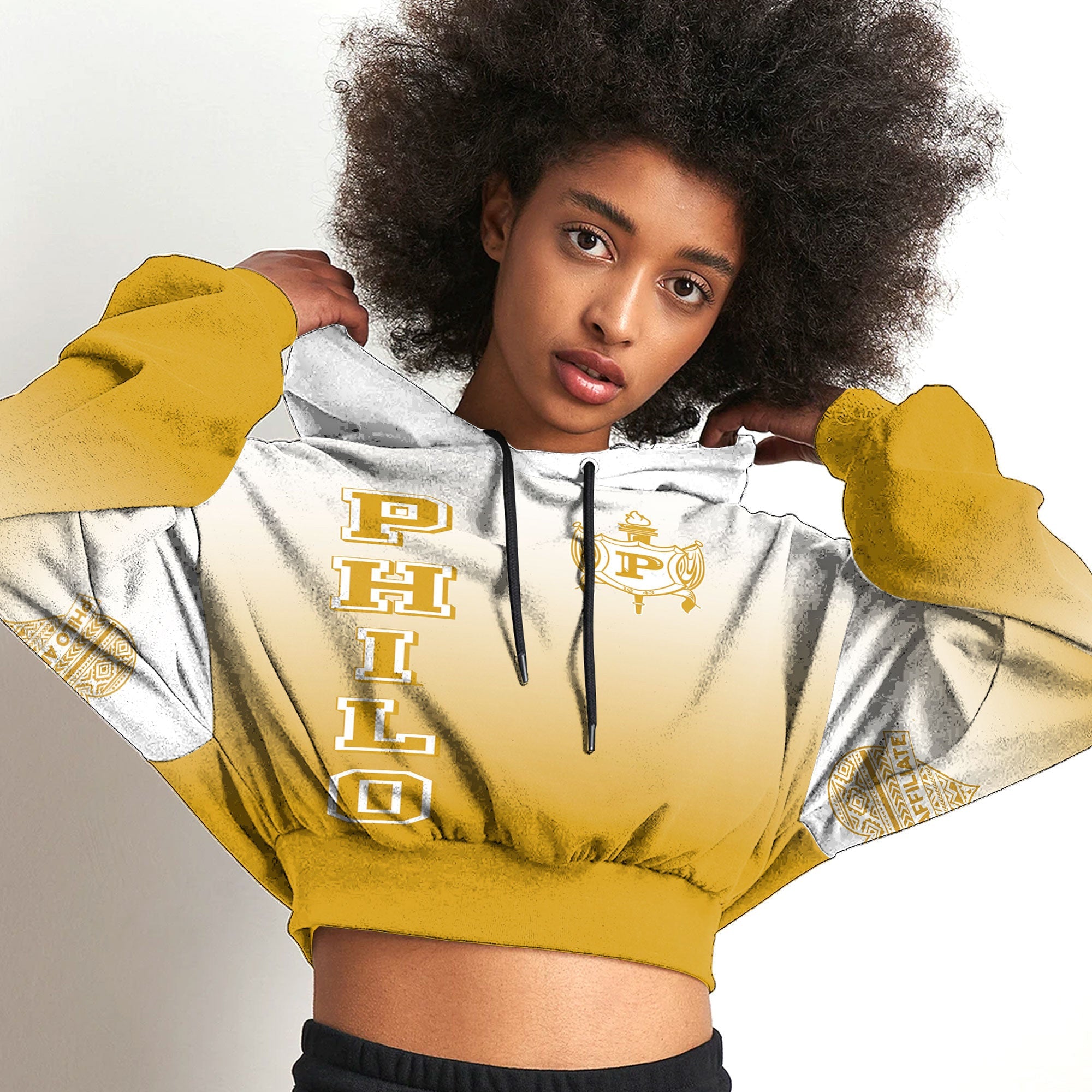 Sigma Gamma Rho Philo Affiliates Gradient Croptop Hoodie