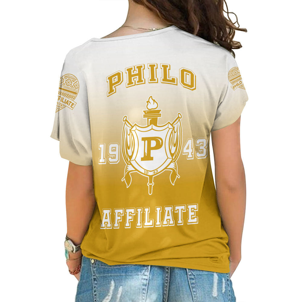 Sigma Gamma Rho Philo Affiliates Gradient One Shoulder Shirt