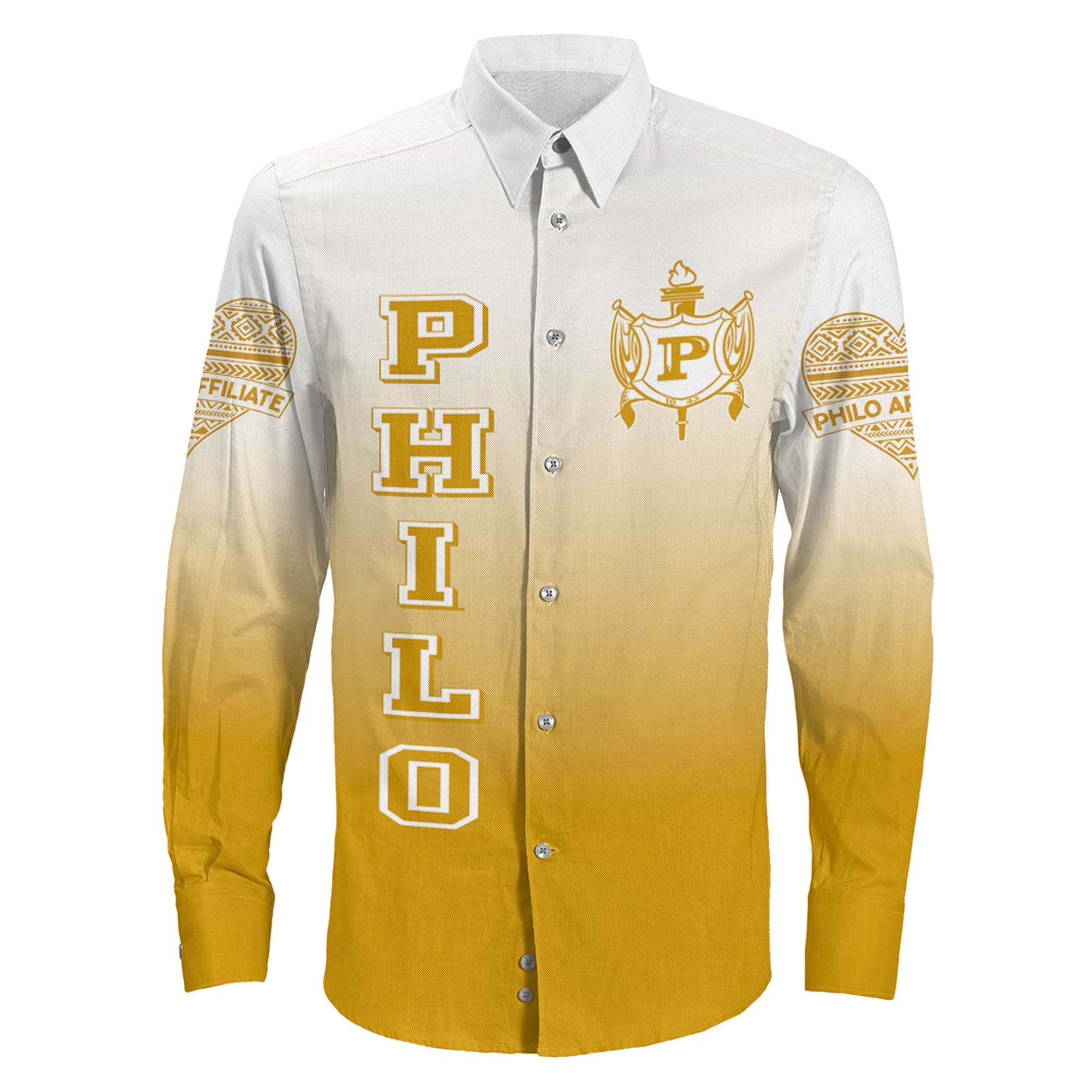 Sigma Gamma Rho Philo Affiliates Gradient Long Sleeve Button Shirt