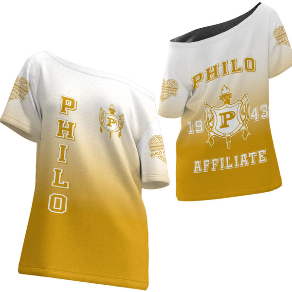 Sigma Gamma Rho Philo Affiliates Gradient Off Shoulder T-Shirt