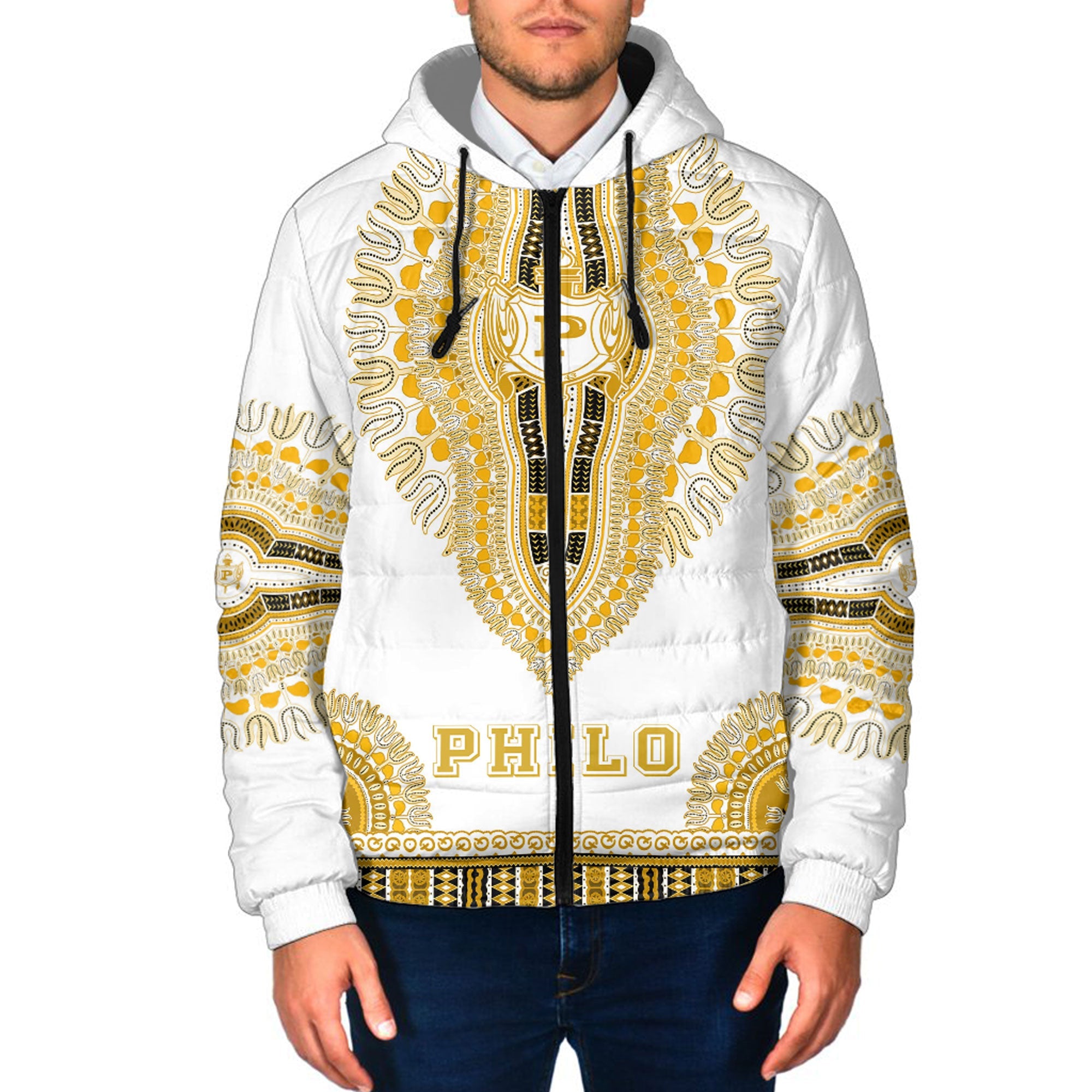 Sigma Gamma Rho Philo Affiliates Dashiki Hooded Padded Jacket