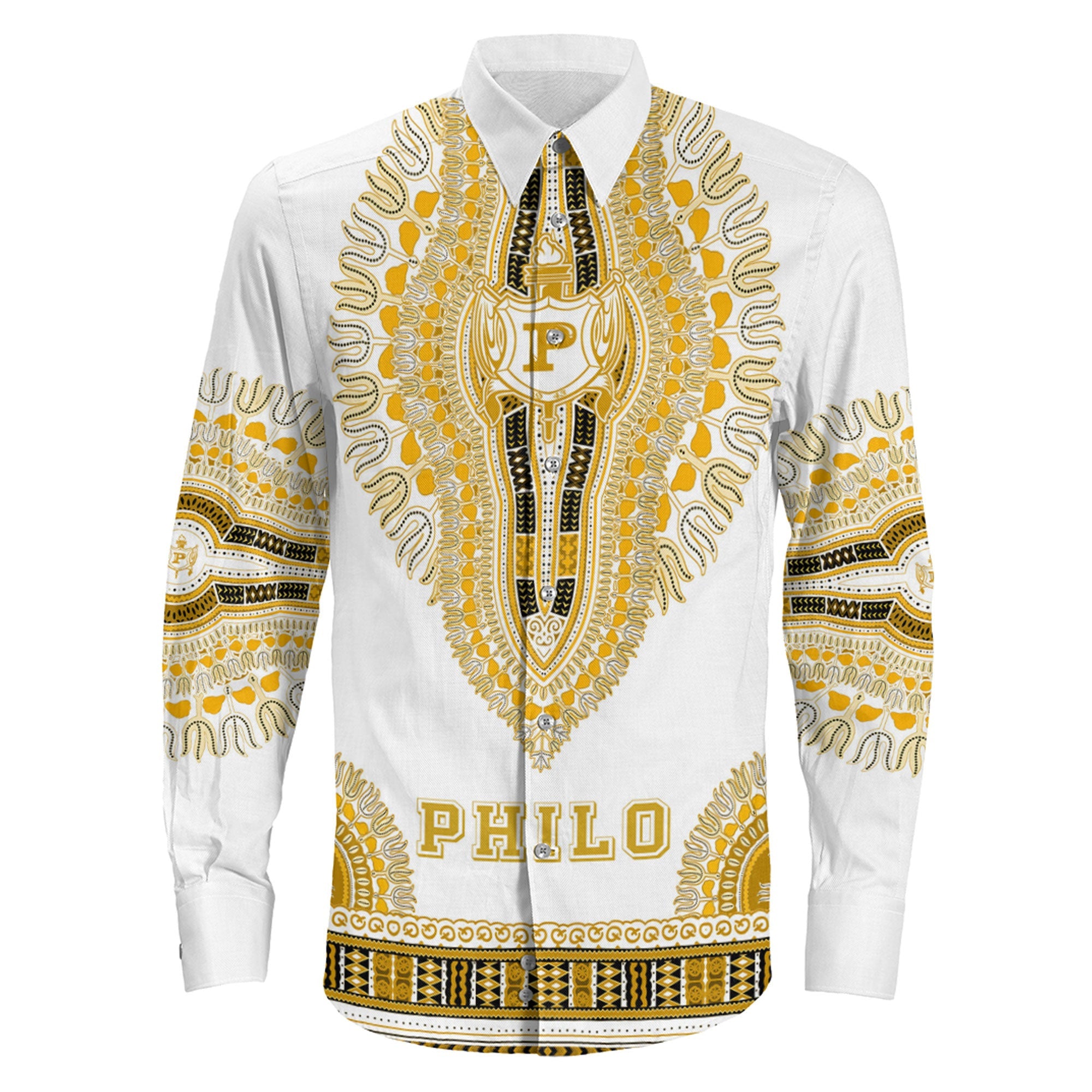 Sigma Gamma Rho Philo Affiliates Dashiki Long Sleeve Button Shirt