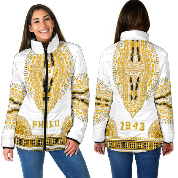 Sigma Gamma Rho Philo Affiliates Dashiki Women Padded Jacket