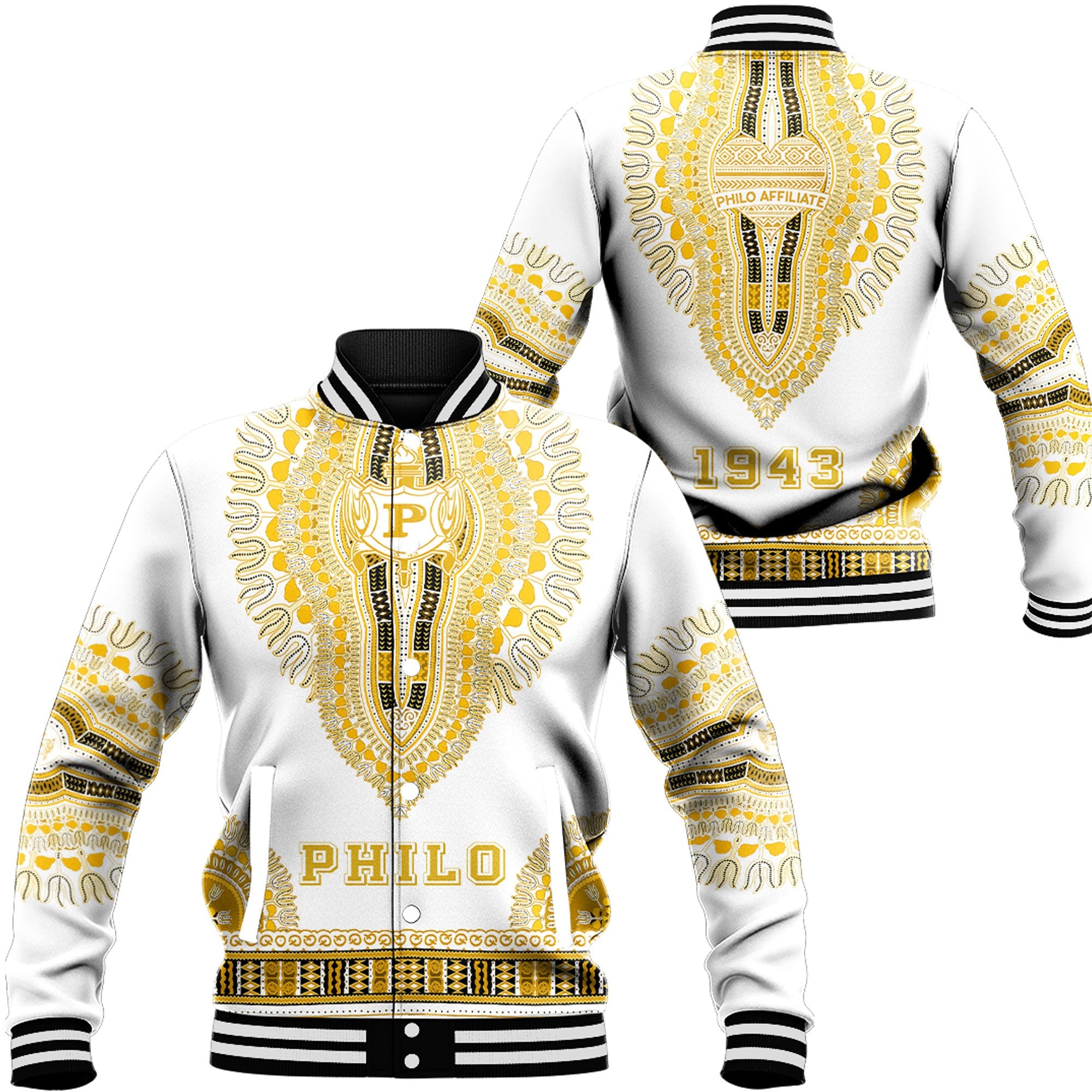 Sigma Gamma Rho Philo Affiliates Dashiki Baseball Jackets