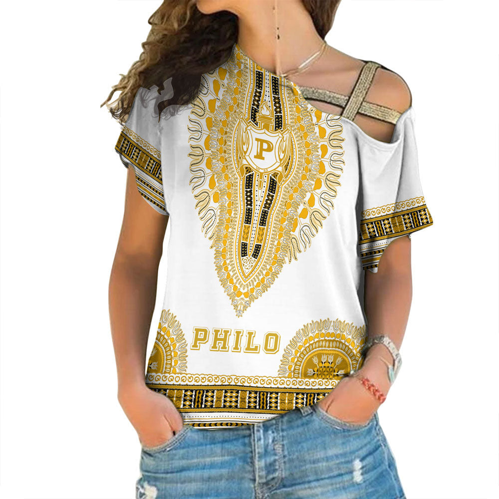 Sigma Gamma Rho Philo Affiliates Dashiki One Shoulder Shirt