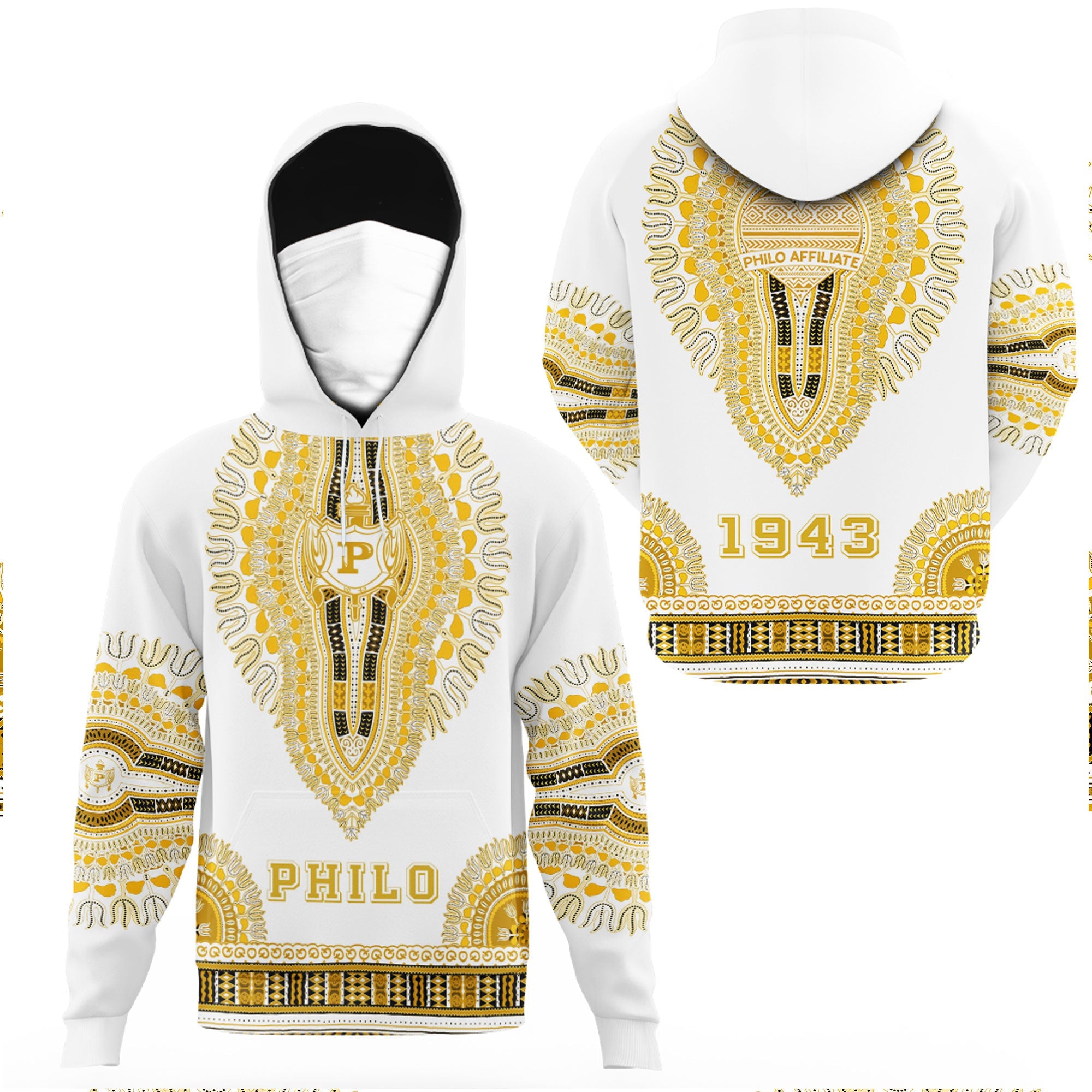 Sigma Gamma Rho Philo Affiliates Dashiki Hoodie Gaiter