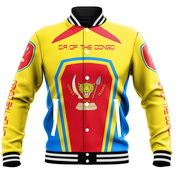 Africa Jacket - Democratic Republic of the Congo Formula One Style Baseball Jacket