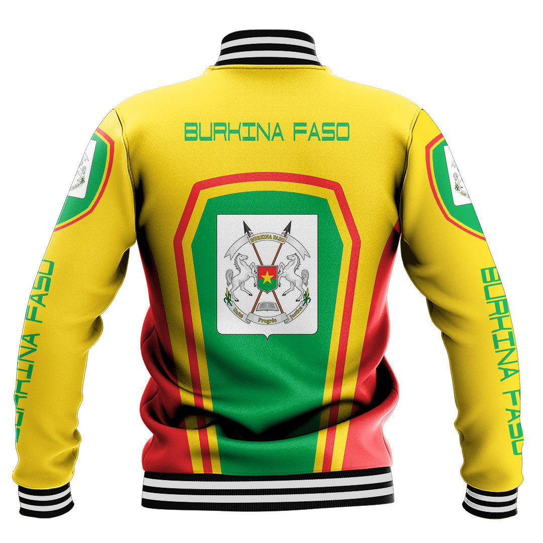 Africa Jacket - Burkina Faso Formula One Style Baseball Jacket