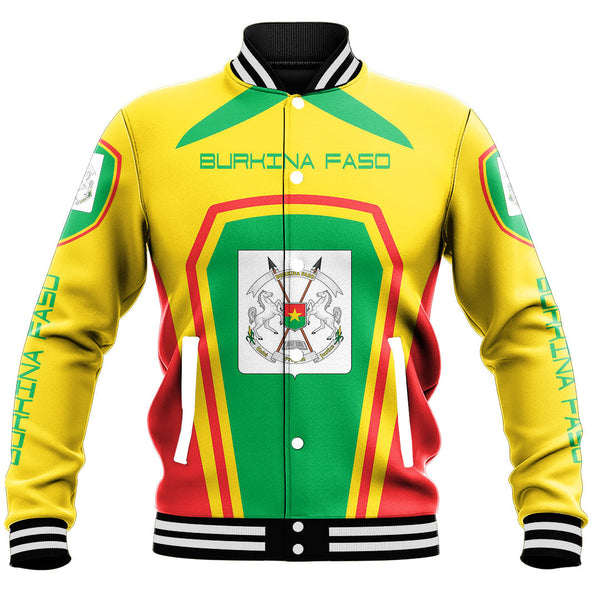 Africa Jacket - Burkina Faso Formula One Style Baseball Jacket